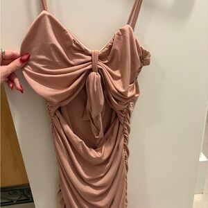 Tiger Mist Pink Ruched Bodycon Dress